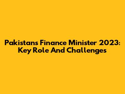 Pakistan's Finance Minister 2023: Key Role And Challenges